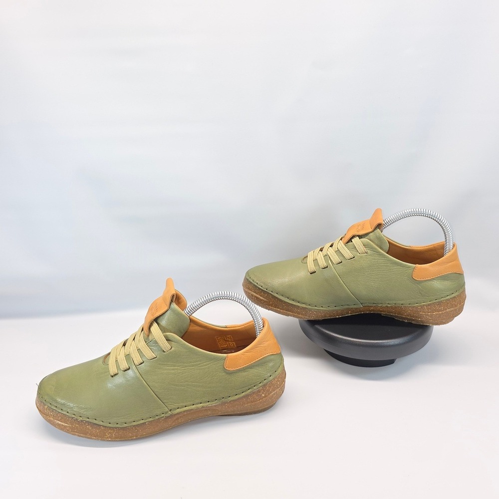 Spring Step Rochelie Olive Green Leather Comfort Lace Up Shoes Women's US 7.5